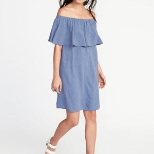 Off the shoulder Chambray Dress